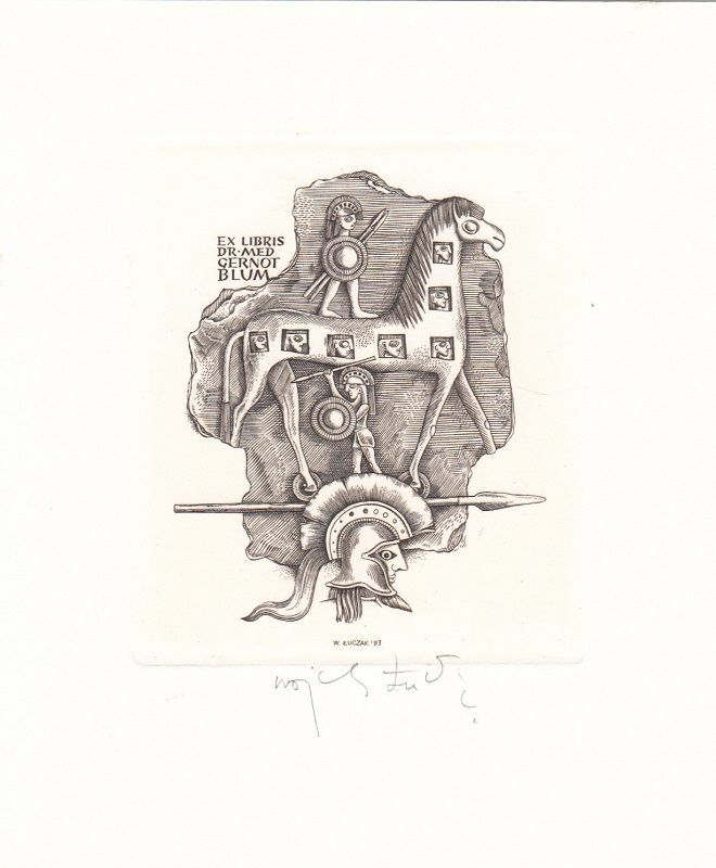 Exlibris Bookplate Gravure Ã L'Eau-Forte Anneke Kuyper TÃªTe Rabe 52265
