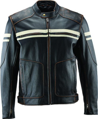 Kuryakyn Leather By River Road Hoodlum Vintage Leather Jacket Black - Large