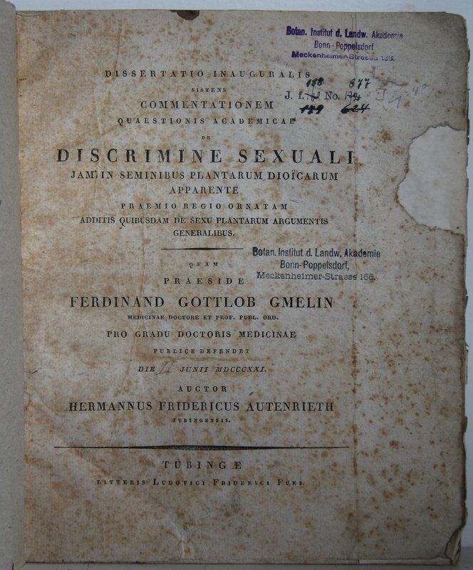 Dissertatio Inauguralis Sistens Commentationem Quaestionis Academicae : De