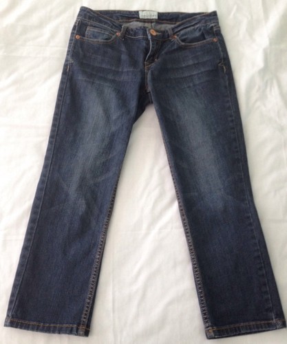 Lot Of 2 Aeropostale Women's Jeans Sz 3/4 Hailey Flare Capris Distressed Dark