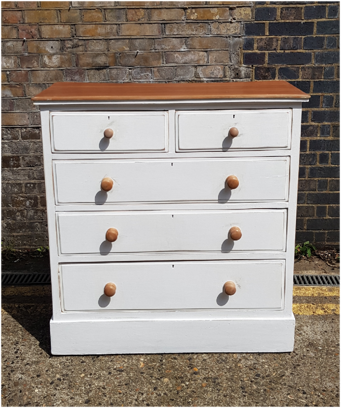 Vintage Farmhouse Pine Chest Of Draws In Hackney London