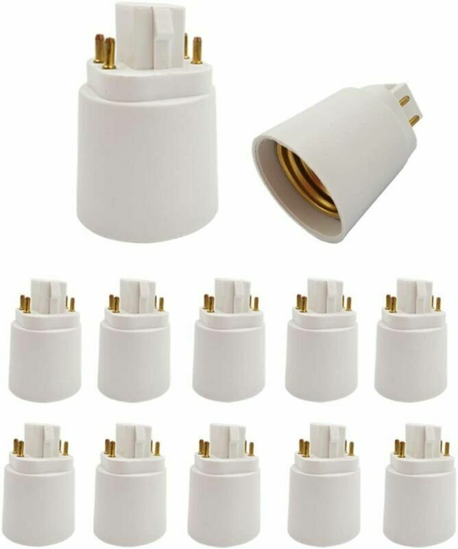 E-Simpo 4Pin Light Socket Adapter, Gx24q to E26/E27 Lamp Base Converter. Need Re