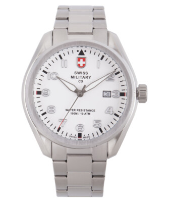 Pre-owned Swiss Military Cx  Mirage Pilot Watch Swiss Quartz Date 10atm White Dial 2860