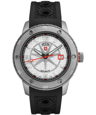 Pre-owned Cx Swiss Military Rallye Auto Watch 44mm Case Eta 2824-2 Mvt 20atm Sil Dial 2755