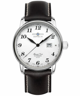 Pre-owned Zeppelin Lz127 Graf  Automatic Swiss Eta 2826-2 Watch Big Date Clear Back 7652-1