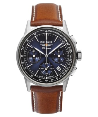 Pre-owned Annie Iron  G38 Dessau Chronograph Quartz Watch 42mm Case Blue Dial 5376-3