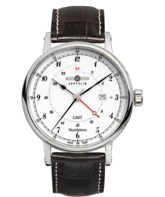 Pre-owned Zeppelin Nordstern 7546-1 Quartz Watch Swiss Ronda Movement 100m Wr White Dial