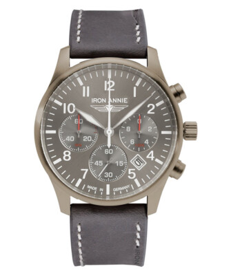 Pre-owned Iron Annie D-aqui Swiss Quartz Chronograph Watch 42mm Case 10atm Grey Dial 5674