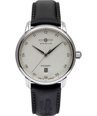 Pre-owned Zeppelin Captains Line Auto Watch Swiss Mvmt 41mm Clear Back Silv Dial 86521