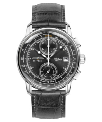Pre-owned Zeppelin Series 100 Years (jahre) Quartz Watch 42mm Case Anthracite Dial 8670-2