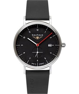Pre-owned Bauhaus Minimalist Watch Quartz 41mm Case Date Small Sec Black Dial 21302