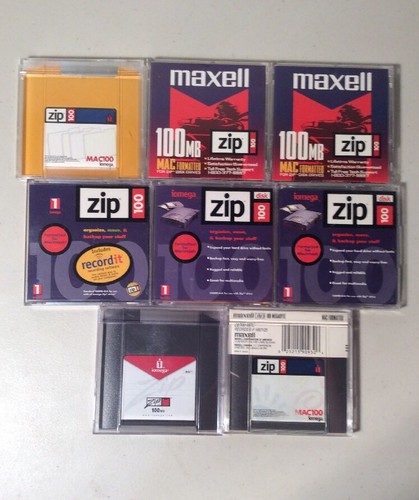 8 iomega & Maxell 100 MB Zip Disk MAC formatted