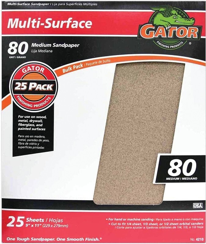 Gator 3265 80 Grit Aluminum Oxide Medium Sanding Sheet 9 x 11 in. (Pack of 25)