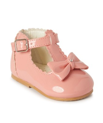 Girls Patent TBar Bow Diamante Shoes Sevva Rollybaby  Occasion Toddler Ebay