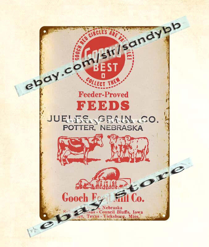 Gooch's Best Feeder-Proved FEEDS metal tin sign collectible ideas dorm