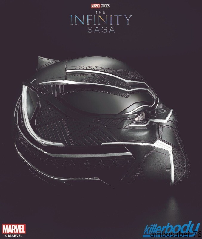 Pre-owned Marvel Comics Black Panther Helmet Touch Eye Light Wearable Genuine Helmet Visor