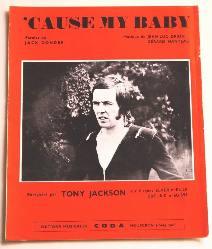 Partition Vintage Sheet Music Tony Jackson : 'Cause My Baby * 70'S Donder Drion
