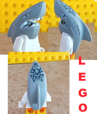 New LEGO Shark Head Rubber Printed ATLANTIS Mask Fish Costume