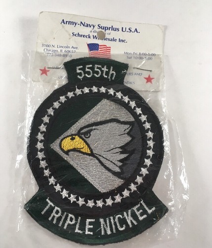 Triple Nickel 555th Fighter Squadron Patch Aviano F-16 Falcon Sew
