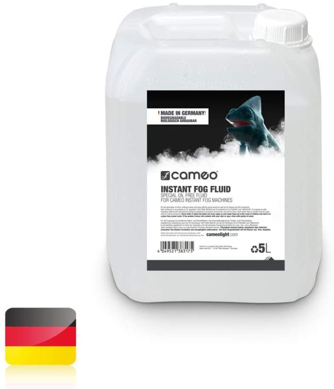 Cameo fog fluid with very high density and very long service life. Instant Fog F