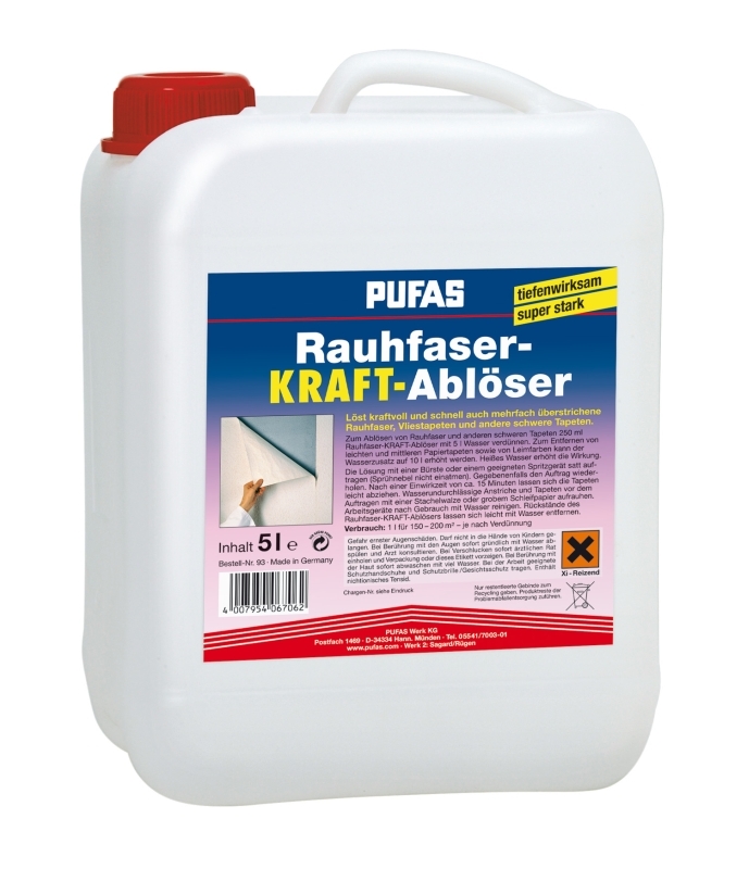(5,14€/L)Pufas Rauhfaser Kraft Ablöser Tapetenablöser Tapetenentferner 5L