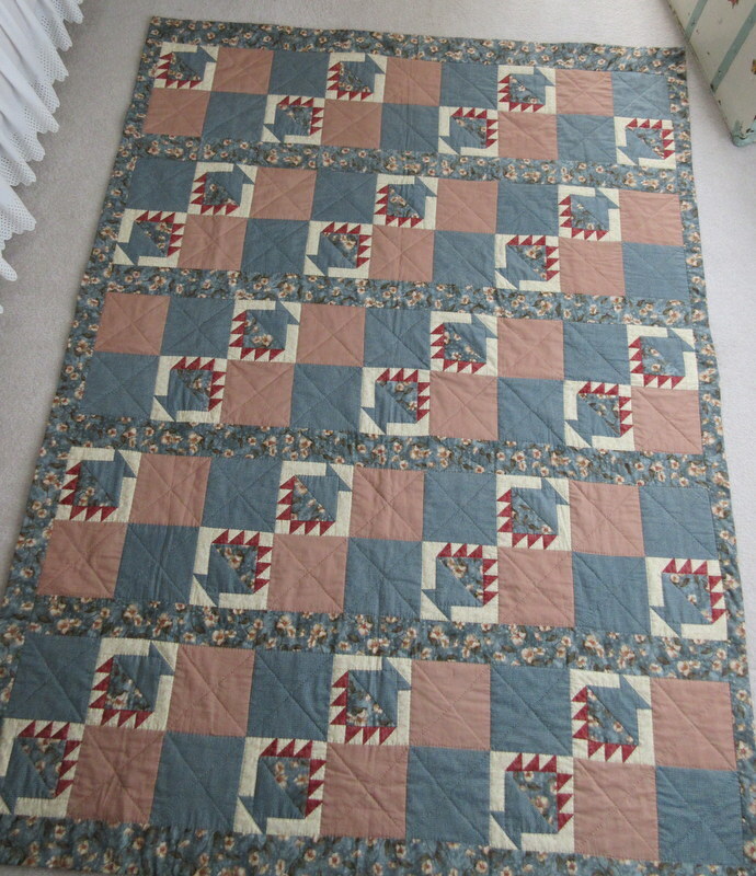 QUILT-  Flower Basket pattern- hand quilted - brand new