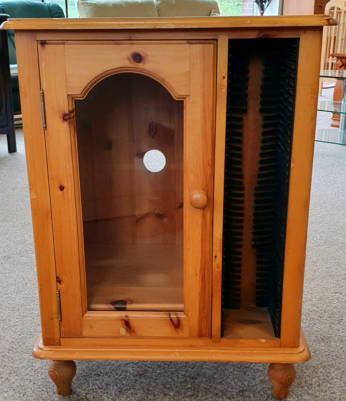 pine cd storage cabinet