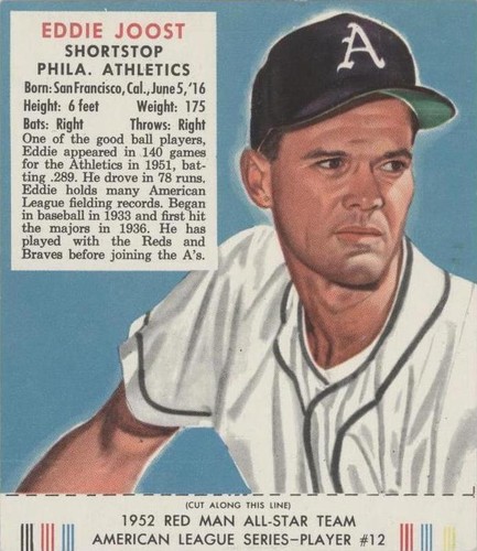 1952 Red Man Tobacco All-Star Team - Eddie Joost #12