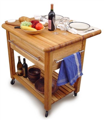 The Grand Workcenter Hardwood Food Prep Station w Drop Leaf [ID 23778]