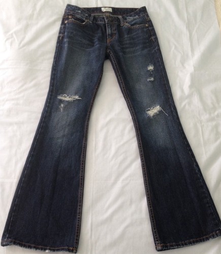Lot Of 2 Aeropostale Women's Jeans Sz 3/4 Hailey Flare Capris Distressed Dark
