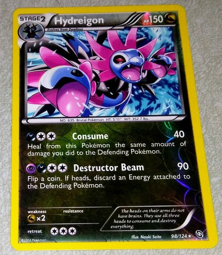RARE 2012 POKEMON HOLO FOIL CARD 98/124 HYDREIGON SHATTERED