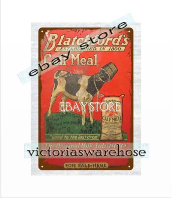 Blatchford's Calf Meal dairy farm cow feed metal tin sign plaques artwork