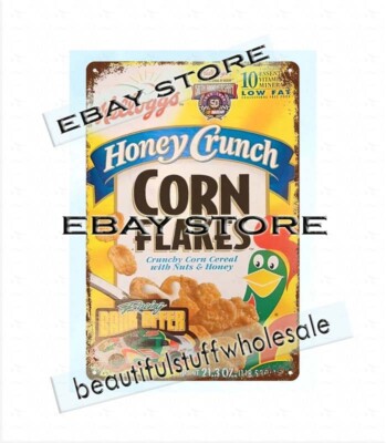 1997 Cereal Honey Crunch CORN FLAKES Terry Labonte car racing metal tin sign