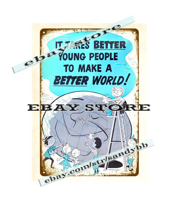 1970s careers Make a Better World poster metal tin sign