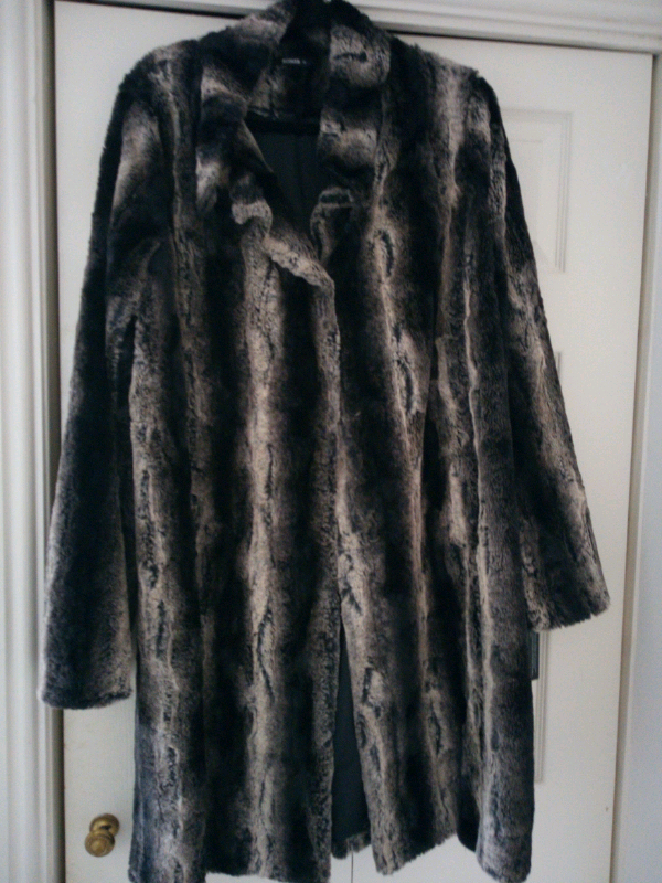 roman originals textured faux fur coat