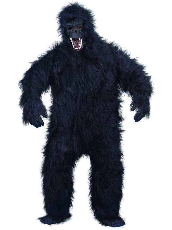 adult deluxe gorilla fancy dress costume monkey suit 38-46" 1st