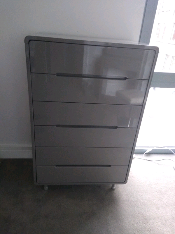 Dwell Notch Tall Chest Of Drawers And Matching Vanity In Hackney