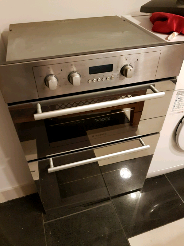 HOTPOINT INTEGRATED DOUBLE ELECTRIC OVEN & GRILL FULLY WORKING in