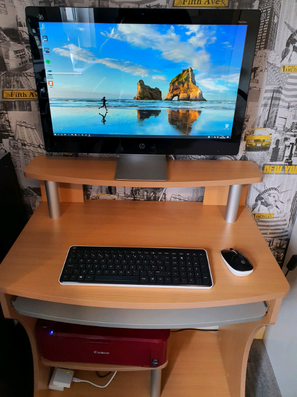 HP Pavillion 23" Allinone PC, Desk, and Printer in Airdrie, North Lanarkshire Gumtree