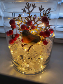 Christmas lidded glass ornament 