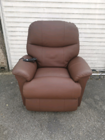 Leather rise and recline mobility armchair, local delivery possible 