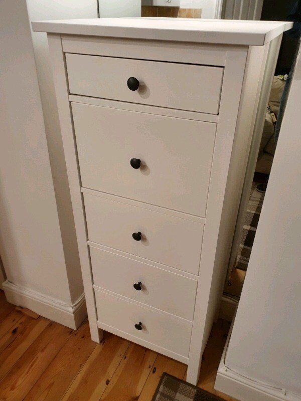Ikea Hemnes Chest Of 5 Drawers White 131 X 58 Cm Hardly Used