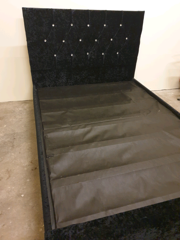 Black crushed velvet double bed base in Dundee Gumtree