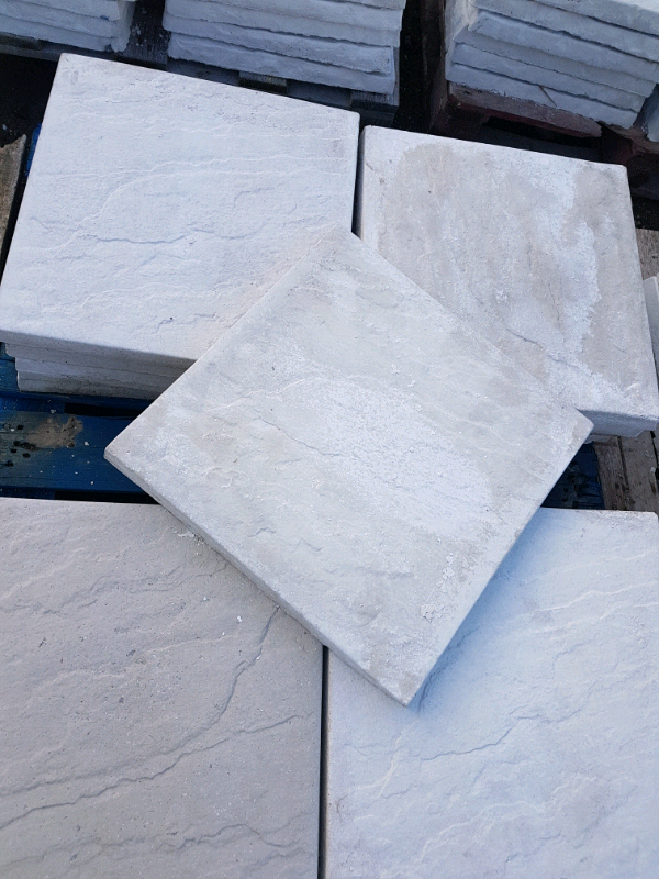 White, paving slabs, 450x450 concrete. in Prudhoe, Northumberland