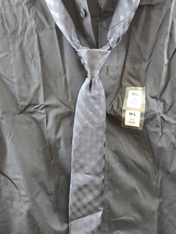 Nick Graham Modern-Fit Stretch Dress Shirt & Plaid Tie Set Men's M-L 15.5 34-35