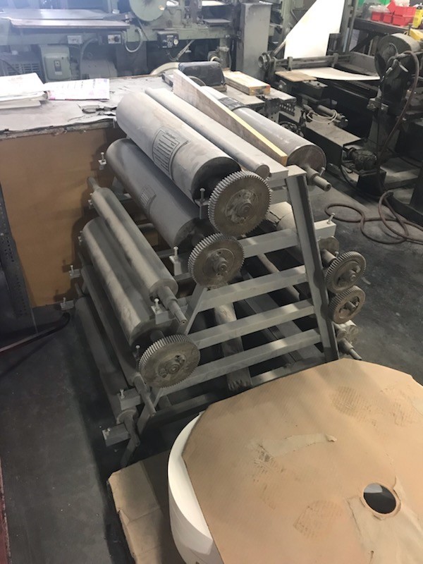 Norwood end leaf machine w/cylinders(like Brackett)