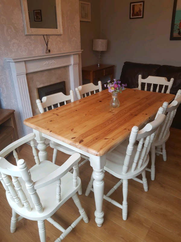 Pine farmhouse dining table and 6 chairs in Patchway, Bristol Gumtree