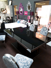 Black glass Dining Table