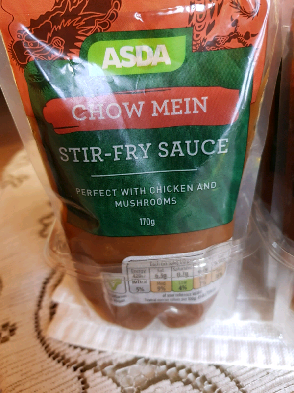 Asda Chow Mein Stir Fry Sauce 170g xs 18. Perfect with Chicken and Mus