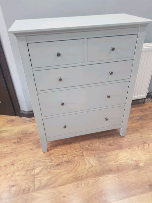 Dunelm lynton 5 drawer chest in grey new assembled in Longsight